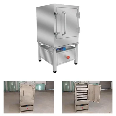 Heavy Duty 6 Tray Stainless Steel Gas Operated Nylon Khaman Machine
